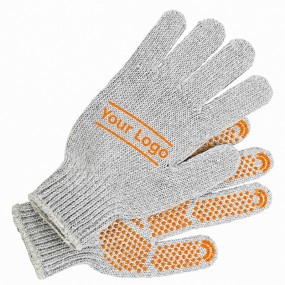 Gestrickte Arbeitshandschuhe mit gummierten Noppen indi...