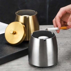 Metallaschenbecher bedrucken - Edelstahl Aschenbecher m...
